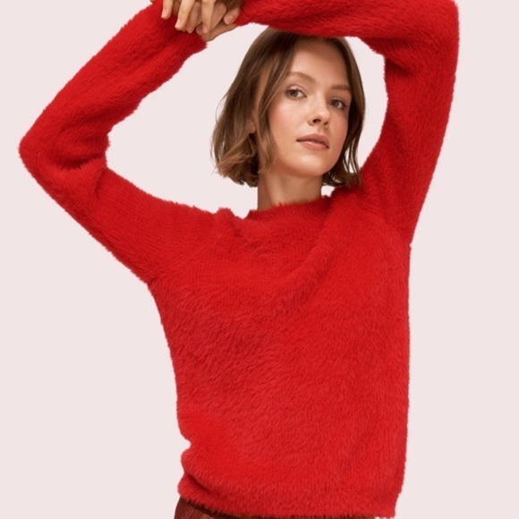 kate spade cortland mainline crewneck sweater Red NWT - Picture 2 of 10